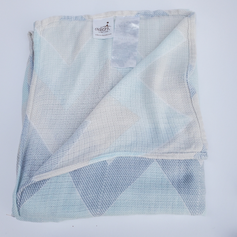 Aden + Anais swaddle blanket blue gray chevron/zig